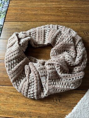 Cozy Knit Infinity Scarf - Taupe